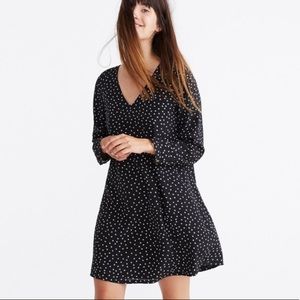 Madewell Silk Button-Back Dress in Star Scatter